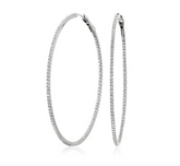 3.25 ctw- XL “skinny" diamond, 18k, hoop earrings 3.25 CTW